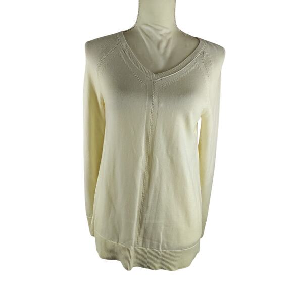 Talbot's Women's White Cream Sweater Lightweight Size S Petite - Picture 6 of 8